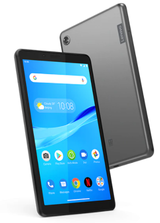 front view of the lenovo tab m7 in standing position